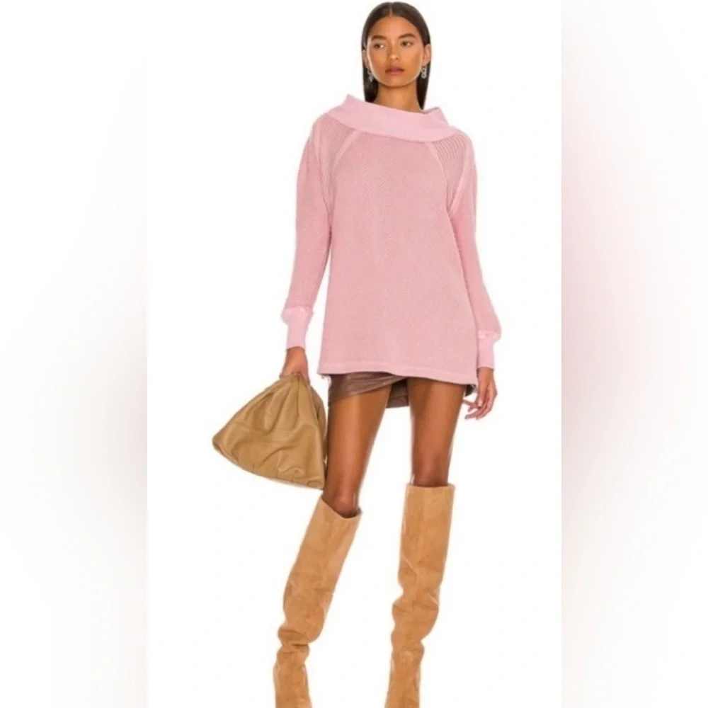 FREE PEOPLE® WE THE FREE She’s A Keeper Mock Neck Faded Coral Sweater/Top NWT